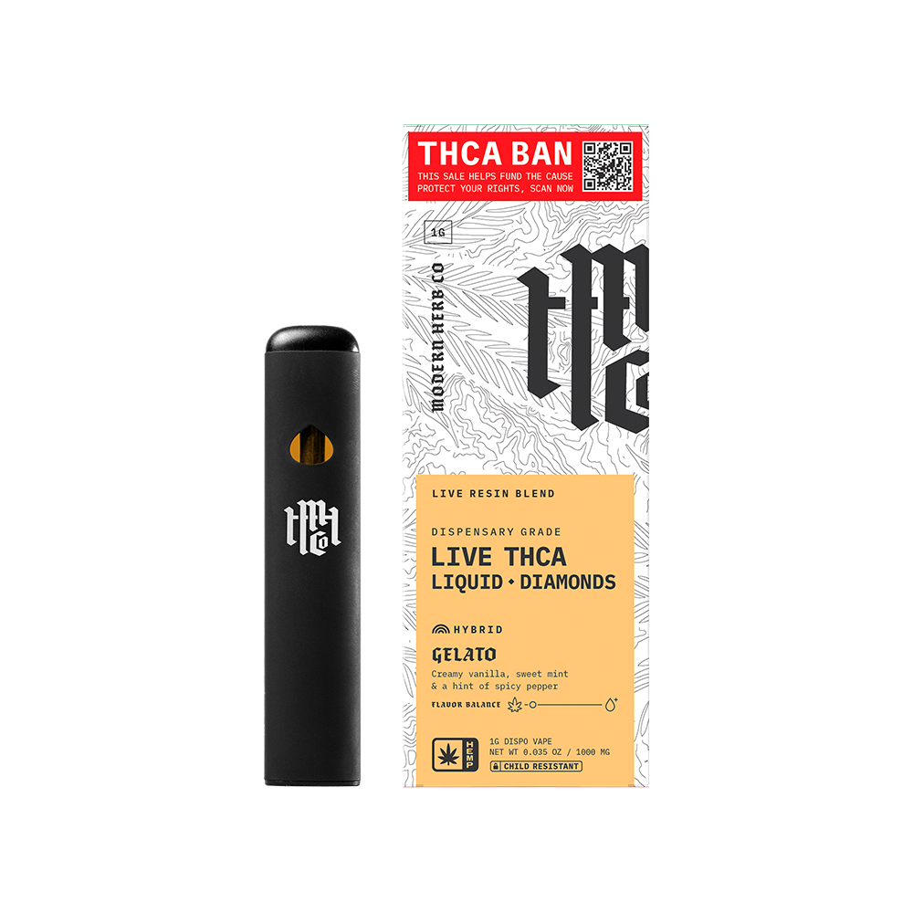 Modern Herb Co Liquid Diamonds THCA Disposable Vape | Gelato