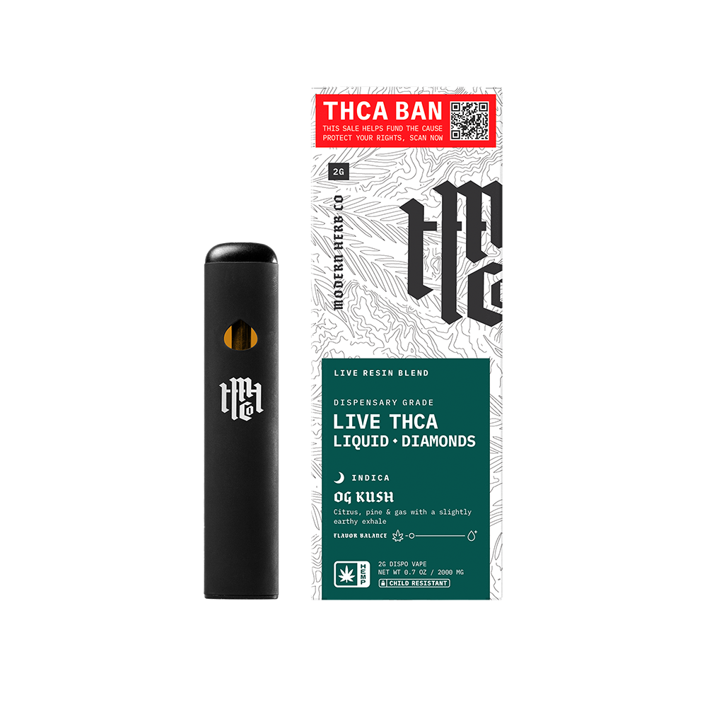 Modern Herb Co Liquid Diamonds THCA Disposable Vape | OG Kush