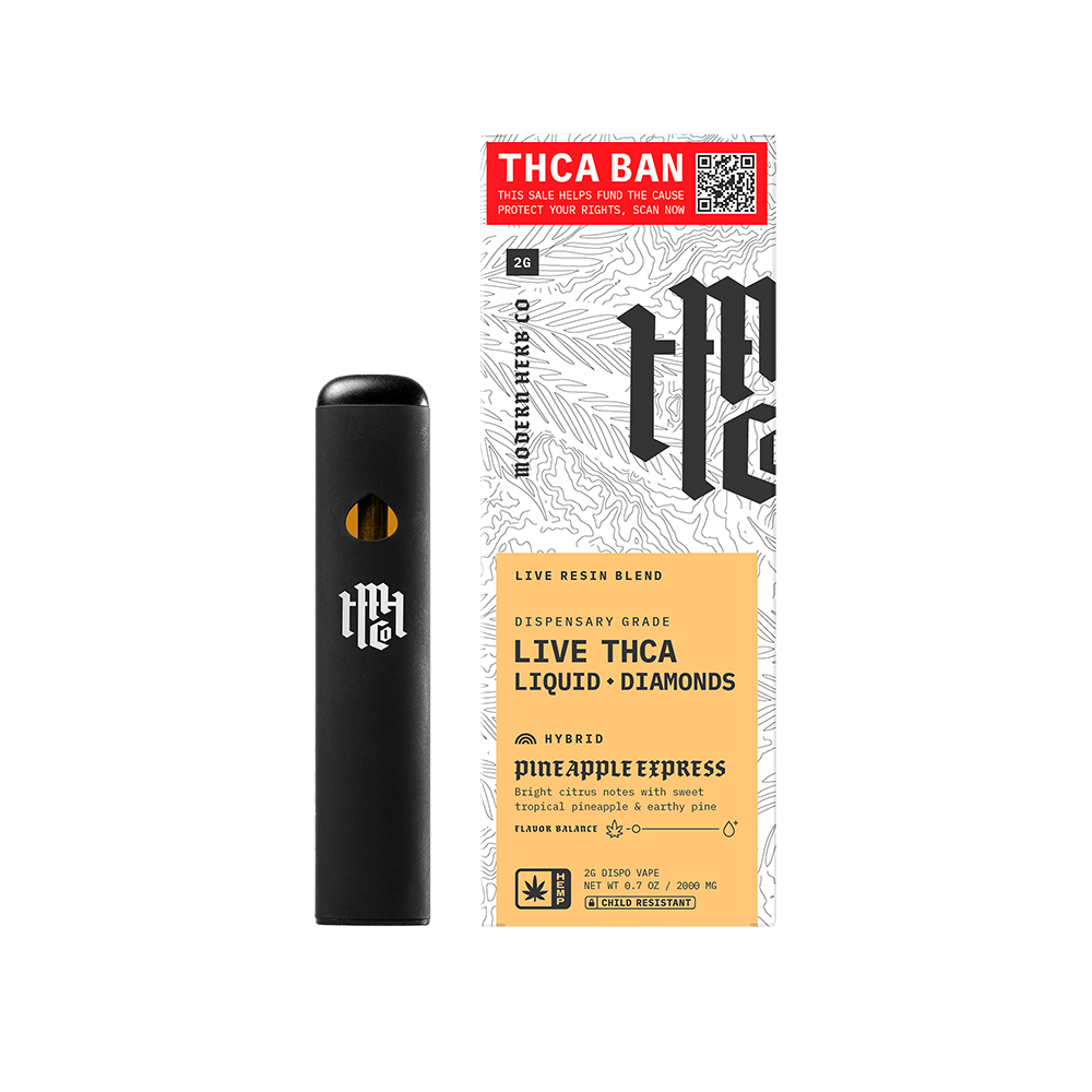 Modern Herb Co Liquid Diamonds THCA Disposable Vape | Pineapple Express