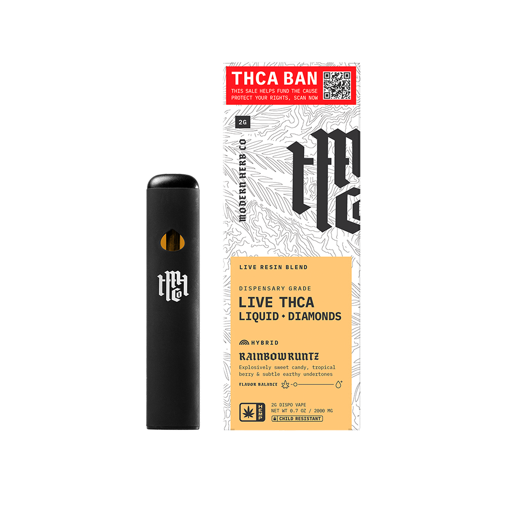 Modern Herb Co Liquid Diamonds THCA Disposable Vape | Rainbow Runtz