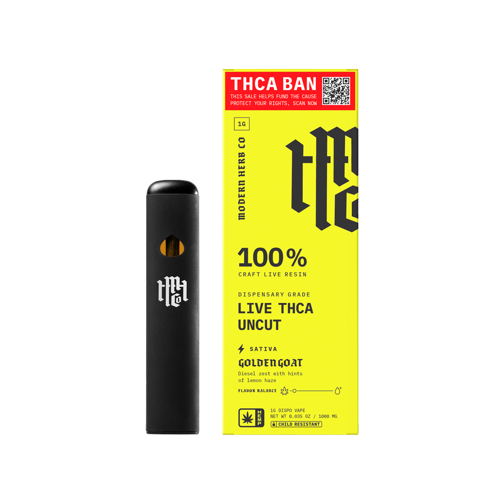 Modern Herb Co SAVE THCA Live Resin Uncut Disposable Vape | Golden Goat